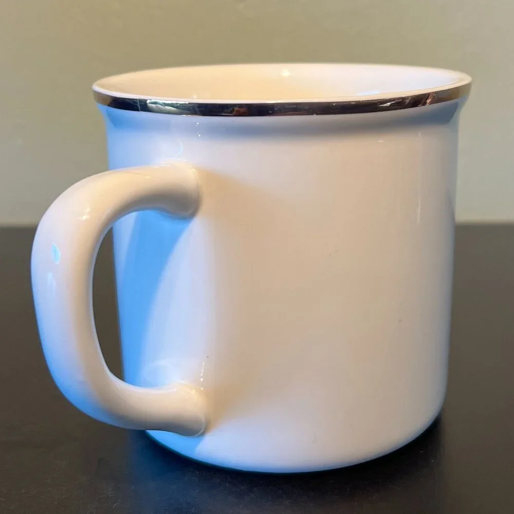 POTTERY BARN Scottish Tartan Plaid Letter “P” Monogram Initial Ceramic Mug